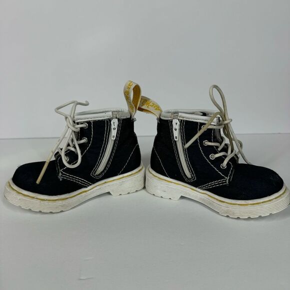 Dr Marten Kids Delaney Side Zip Boots Navy Canvas Infant Size US 5 - Picture 3 of 8